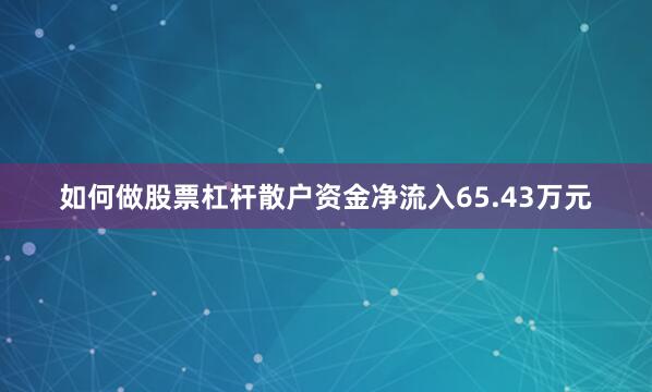 如何做股票杠杆散户资金净流入65.43万元